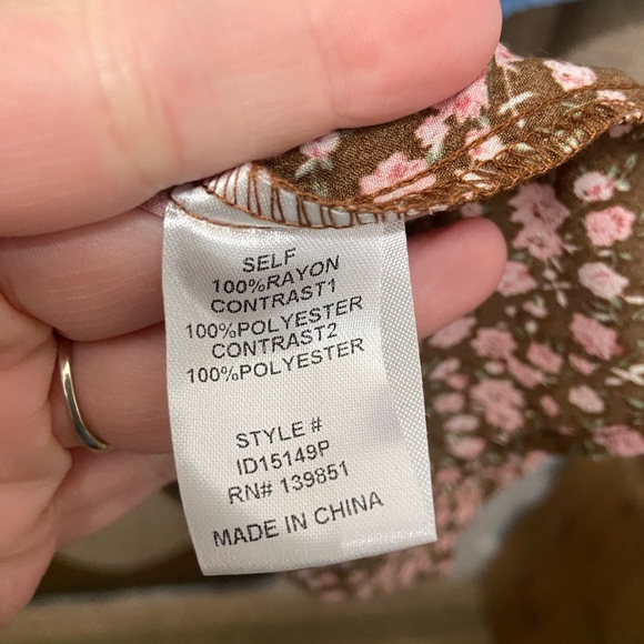 ODDY Blue and Brown Patterned Dress - Picture 6 of 7